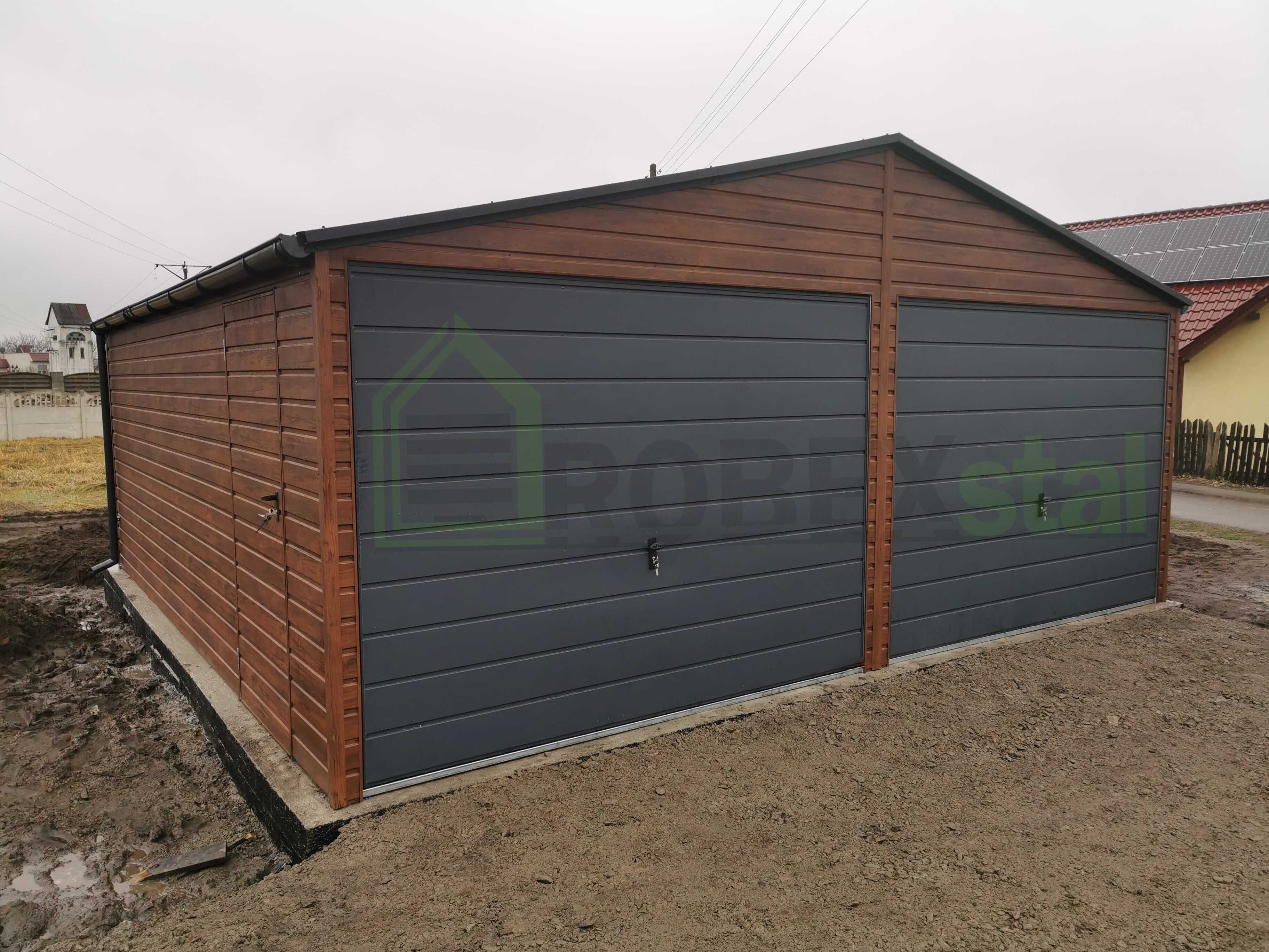 Garaż blaszany 9x5 garaż trzystanowiskowy drewnopodobny producent 6x6