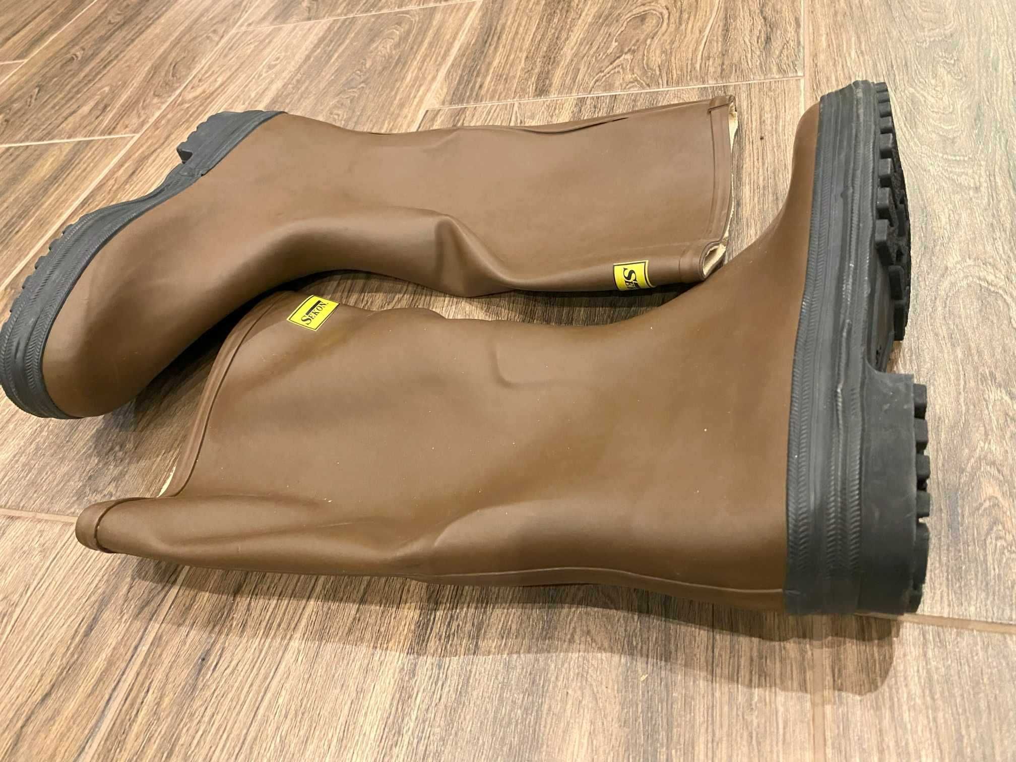 Beta Buty wysokie gumowe brązowe SKL 575031 / 43