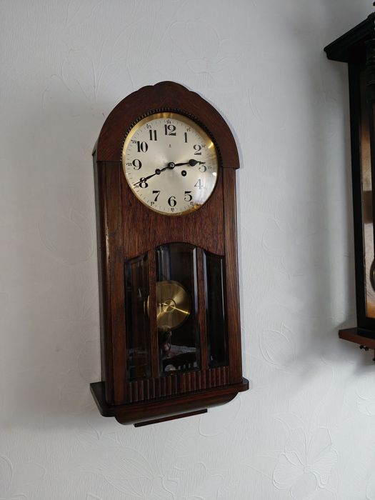 Zegar ścienny antyczny Gustav Becker sprawny, piękny podwójne dźwięk