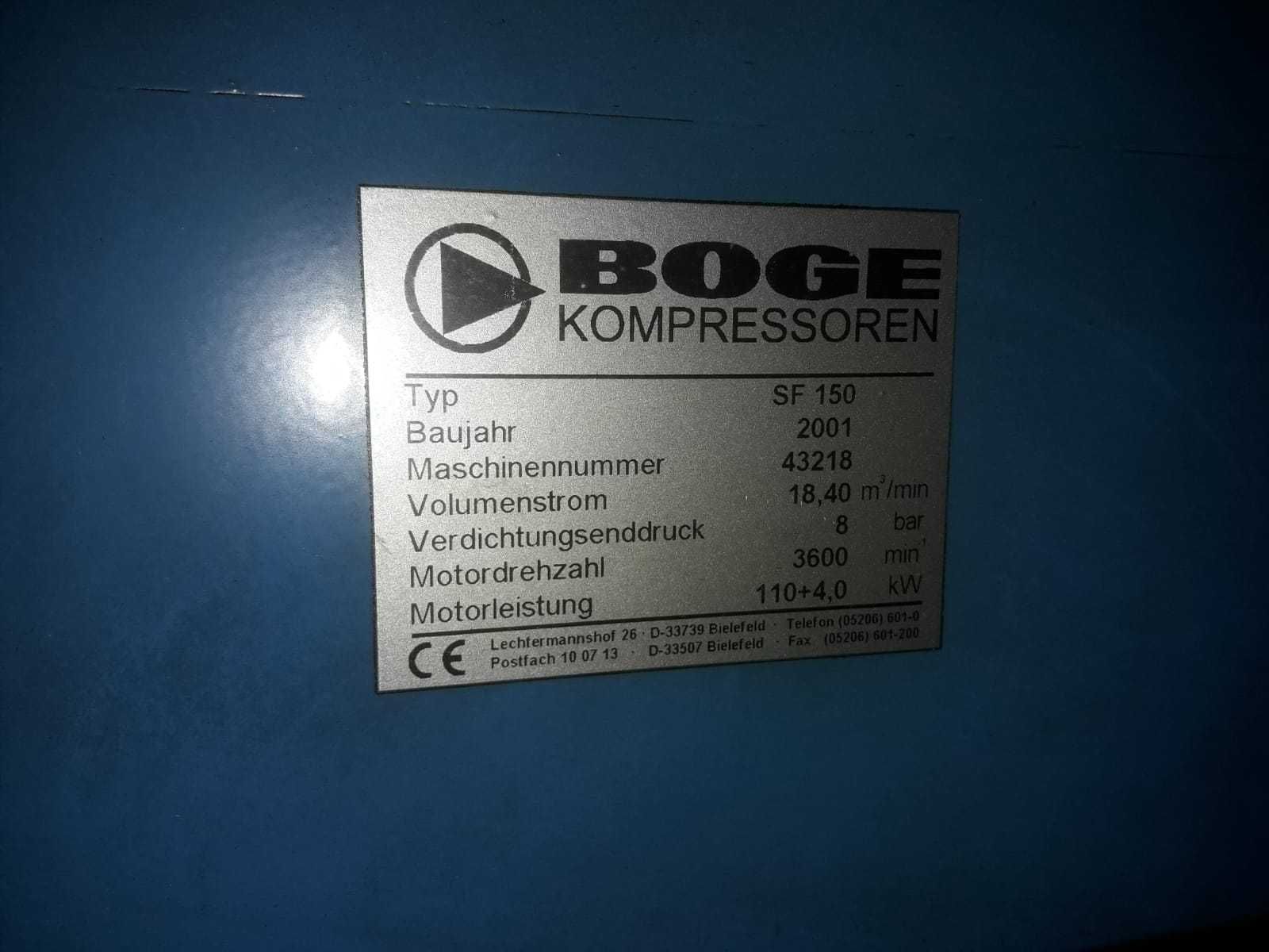 Compressores BOGE Industriais de parafuso SF-150 e SF-60