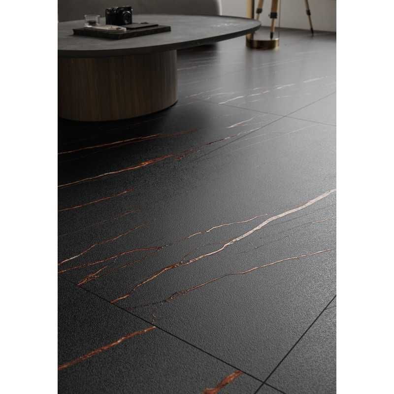 Gres Marquina graphite 60x120 black płytka lappato półpoler złota żyła