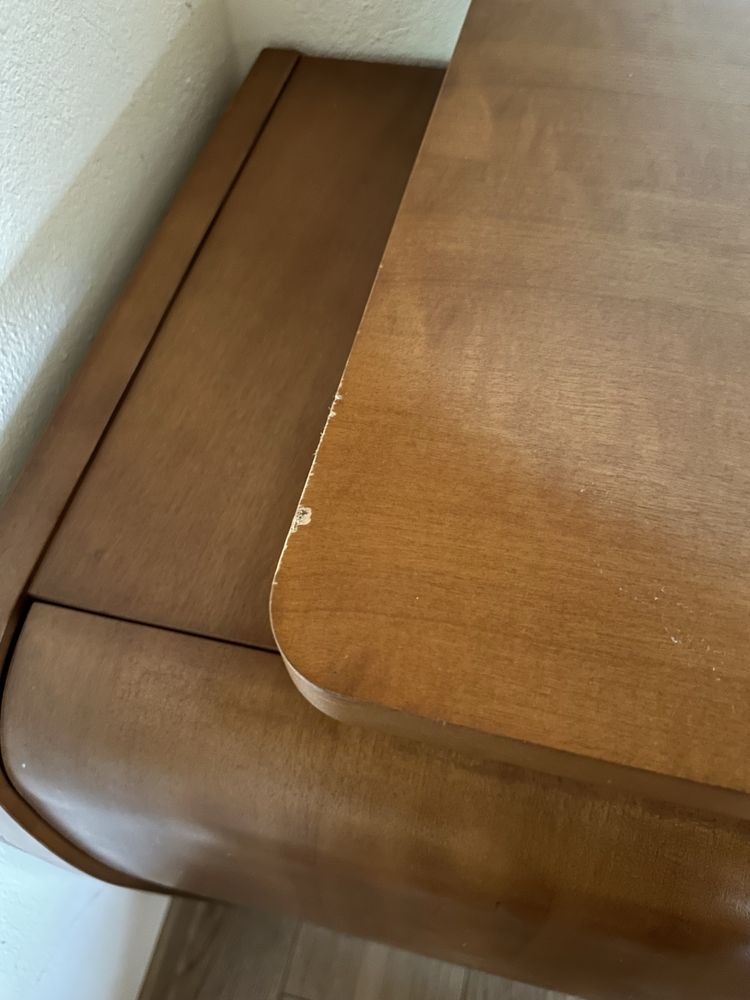 Biurko regulowane z komodą szufladami drewno