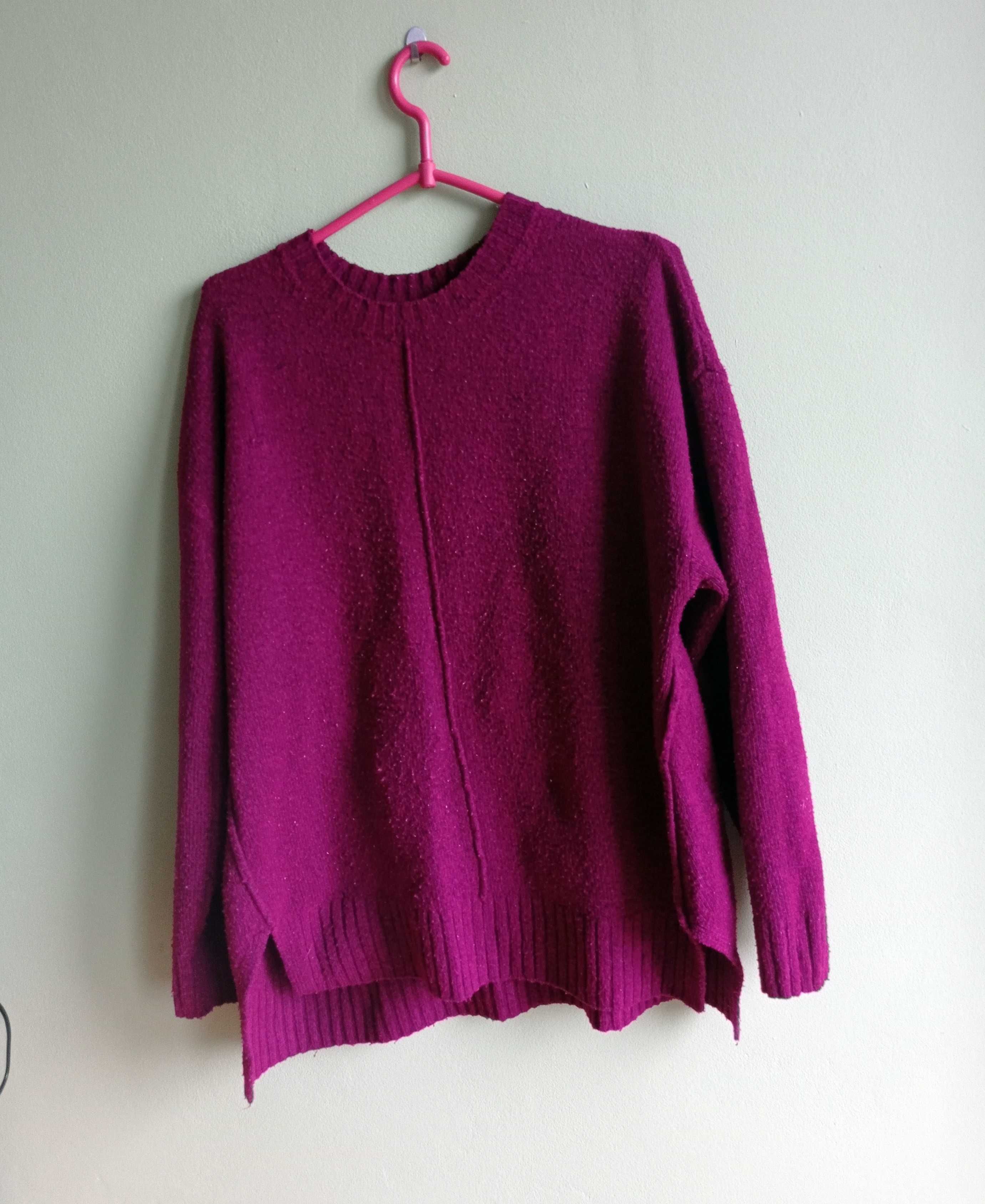 Sweter fioletowy M&S Collection oversize