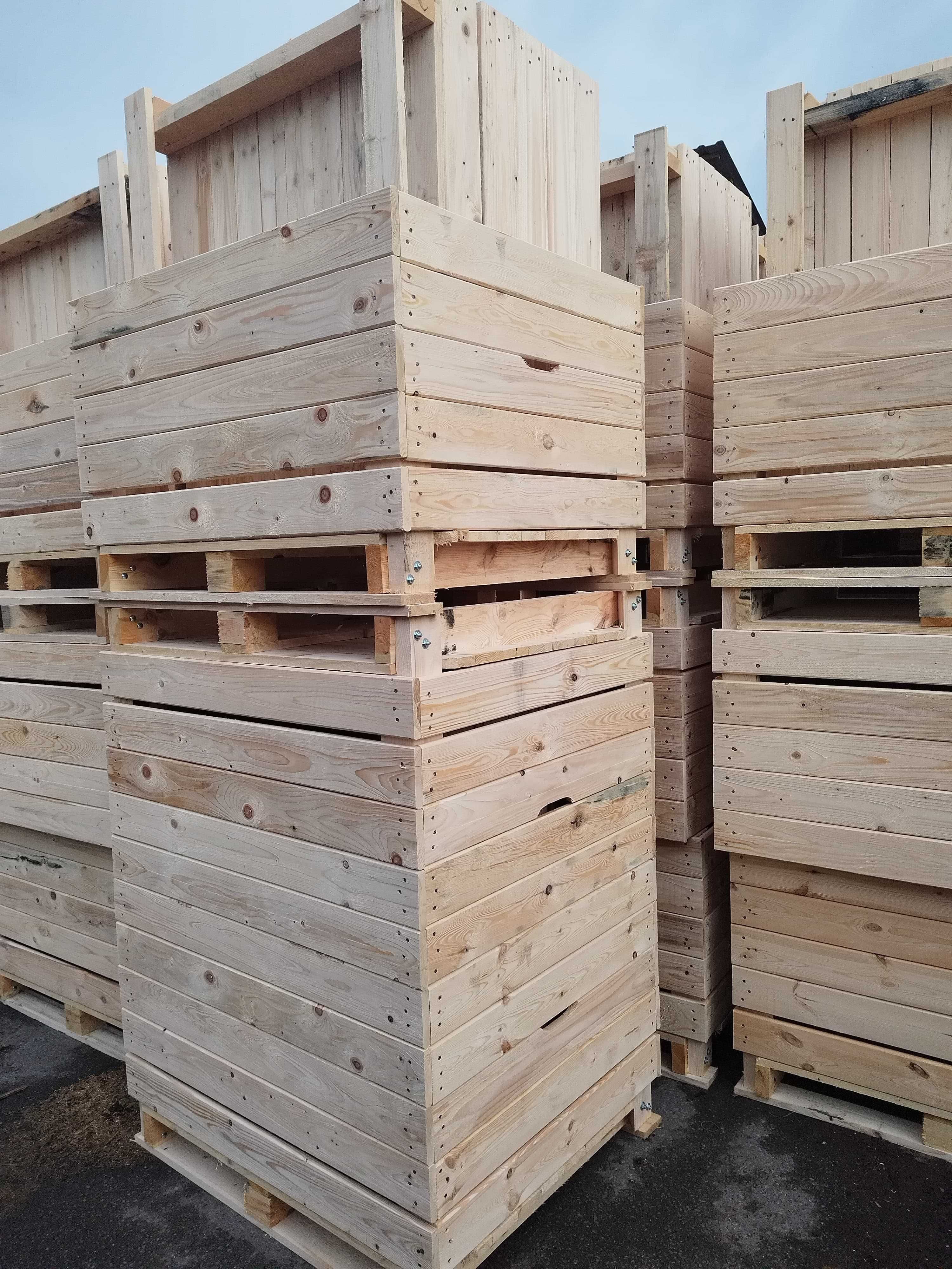 Skrzyniopalety drewniane nowe ARiMR na owoce warzywa Producent
