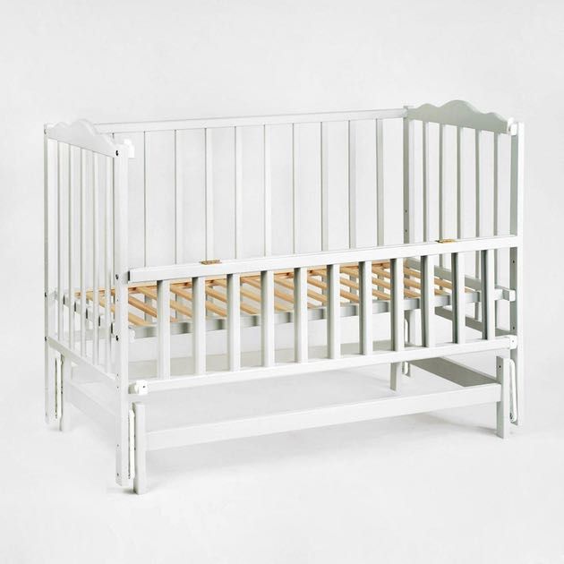 Дитяча кроватка ліжечко, ліжко для новонароджених Бук Колір Білий