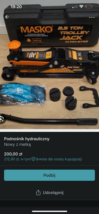Podnośnik masko nowy