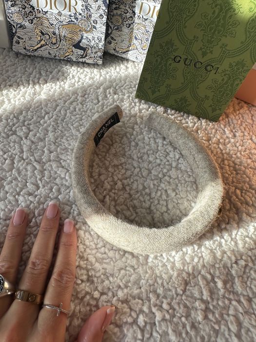 Opaska na głowę Chanel nowa złote Logo
