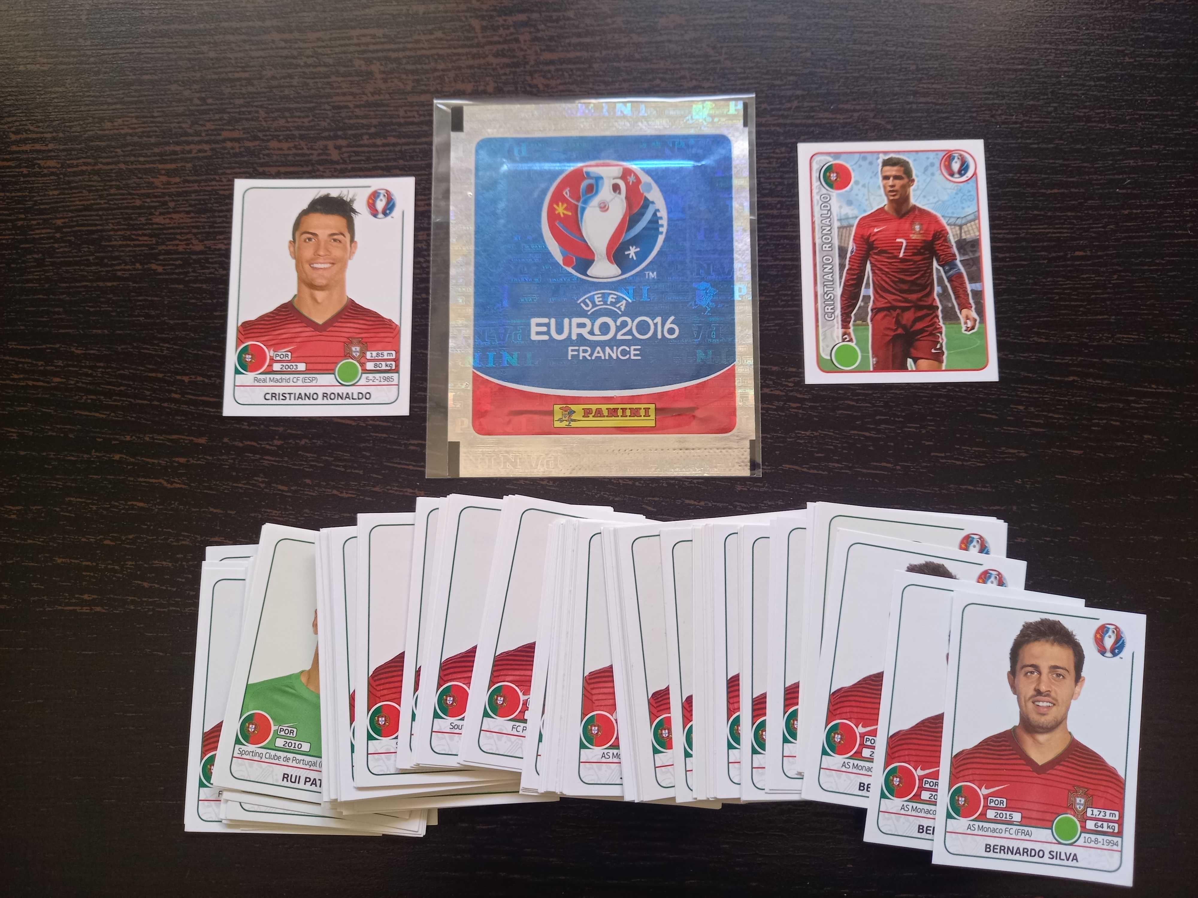 Cromos de futebol UEFA Euro France 2016 da Panini