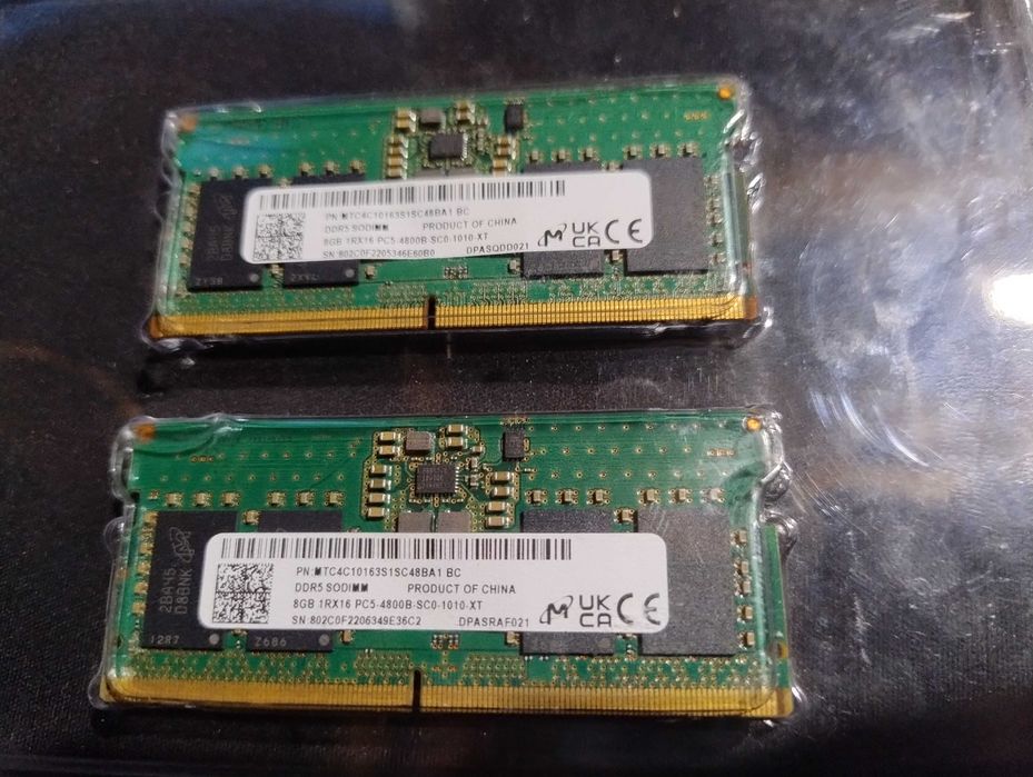 Оперативна пам'ять ддр5 2/8 (16)ГБ 4800мг