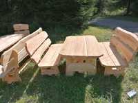 Meble ogrodowe biesiadne drewniane 2 ławki stół