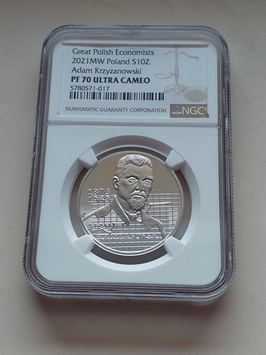 10 zł Adam Krzyżanowski grading NGC pf70