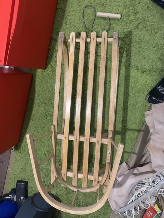 Sanki drewniane z oparciem solidne