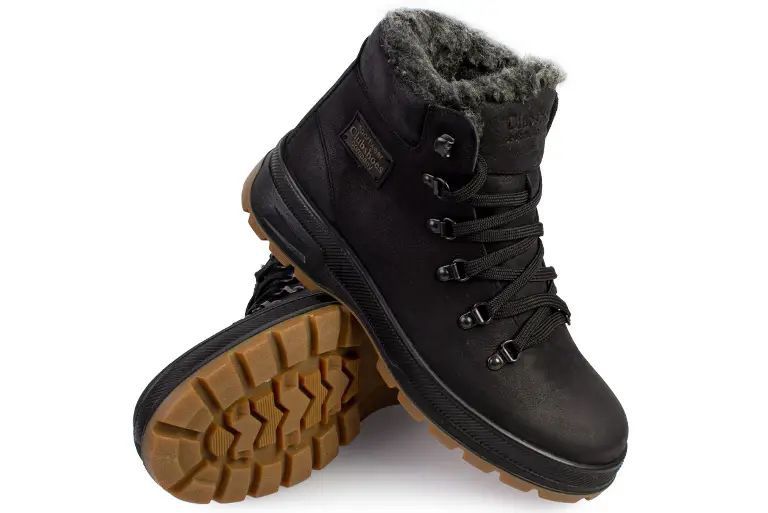 Зимняя мужская кожаная обувь на меху, тимбер rtex