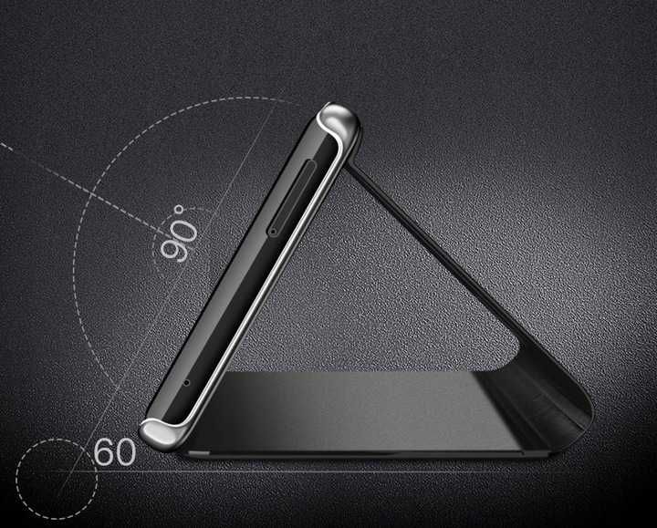 Lustrzane etui z klapką do Poco F5 5G / Redmi Note 12 Turbo czarny