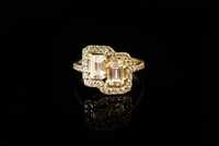 Złoto 585 - złoty pierścionek z cyrkoniami Zaręczynowy Rozmiar 14