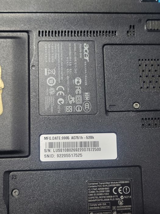 Нетбук ACER Aspire one ZA3  и Вася Диагност оригинал