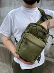 Сумка слінг зелена тактична чоловіча через плече мілітарі