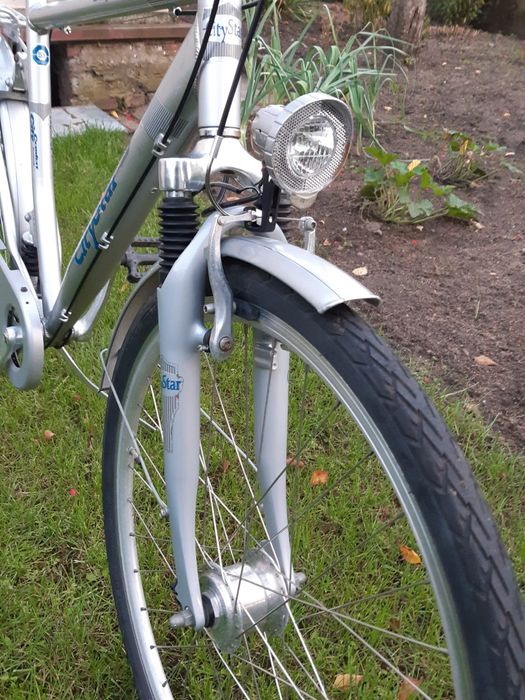 DUŻY Rower Męski City Star 7 bieg Aluminiowy Amortyzowany koło 28