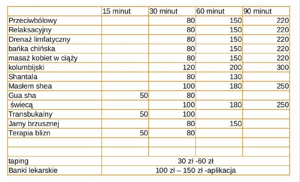 Profesjonalne Usługi Masażu i Kosmetologii Estetycznej |