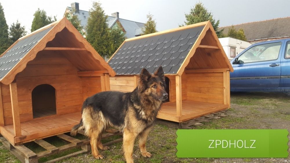 Buda z tarasem XL dla dużego psa rasy np owczarek niemiecki akita
