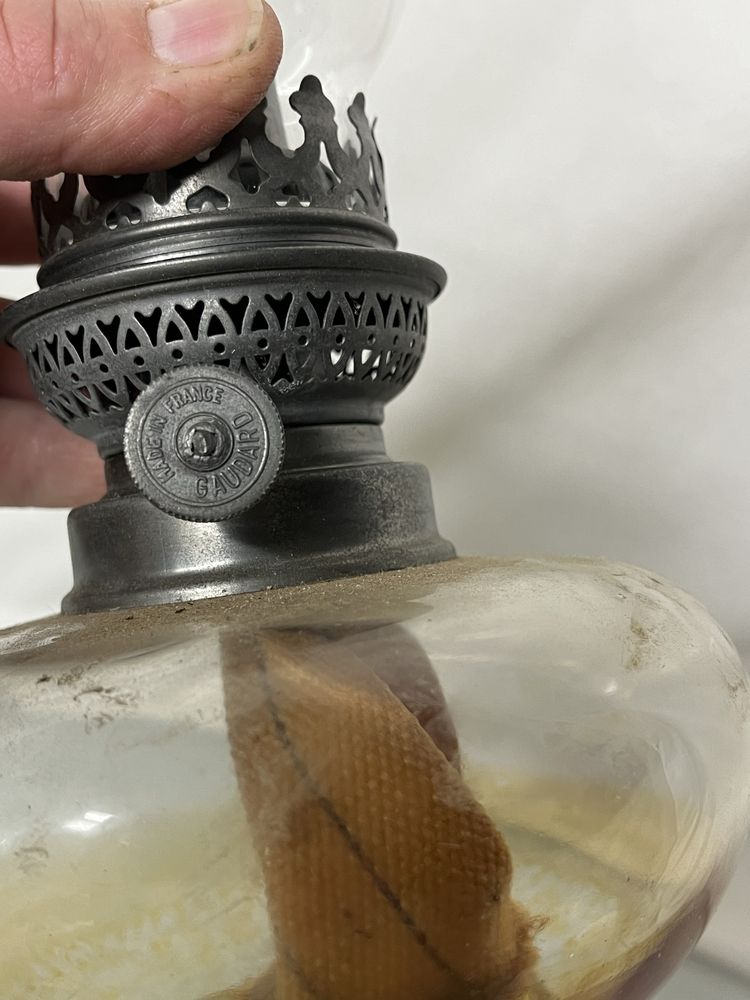 Lampa naftowa szkło antyk