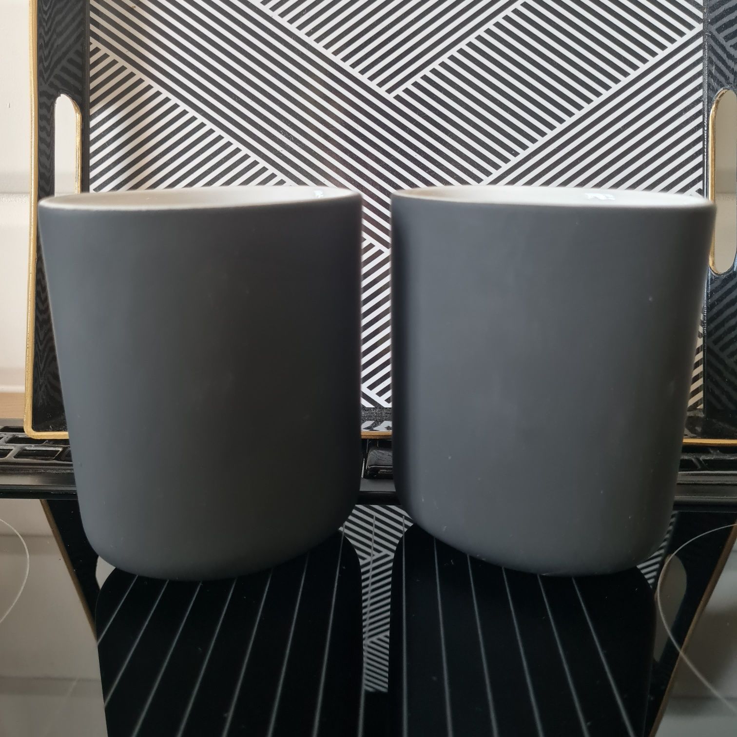 Ikea Ekoln kubki na szczoteczki kamionka czarny dozownik GRATIS 3 szt