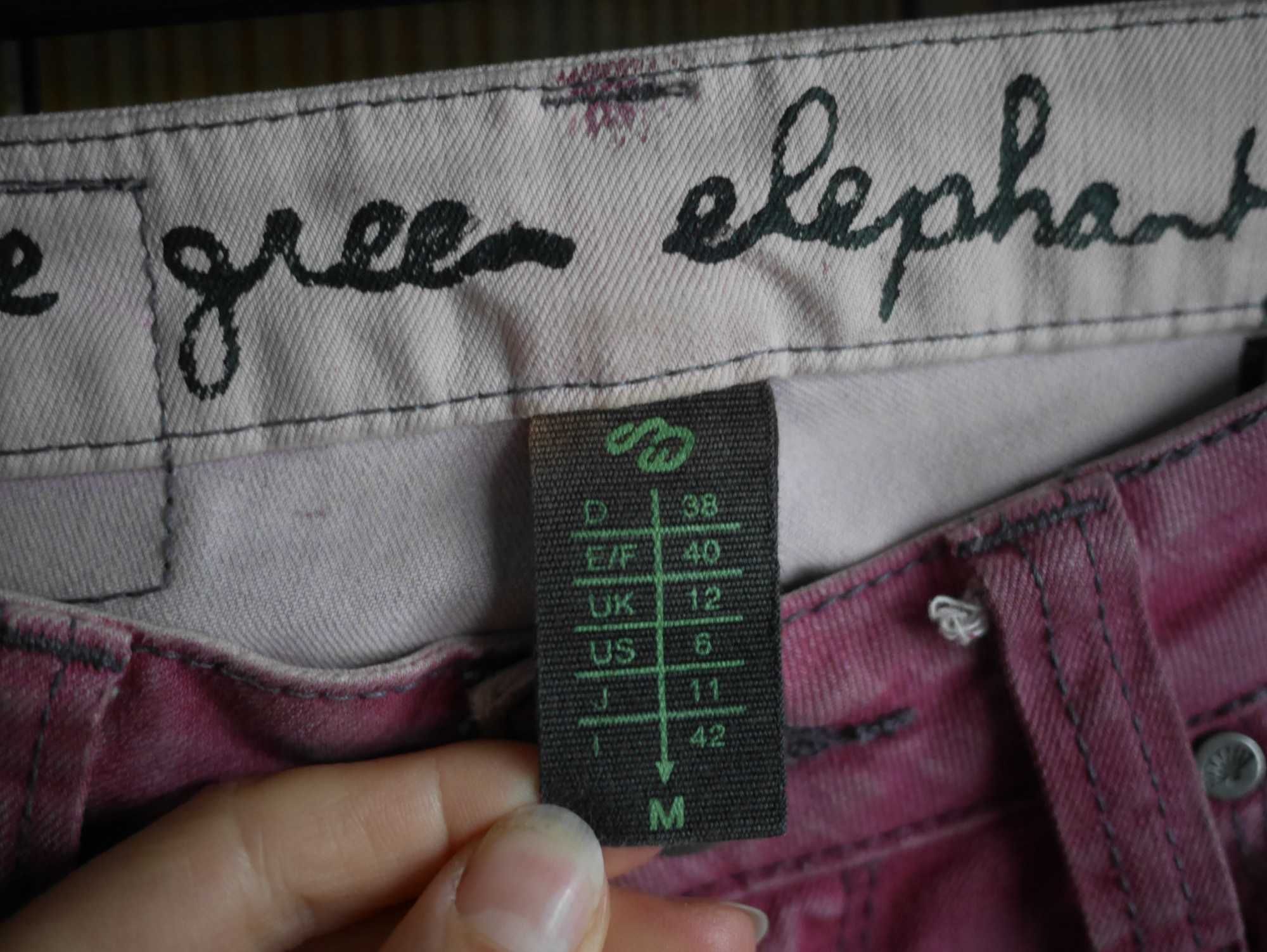 Spodnie jeansy dżinsy różowe M One green elephant