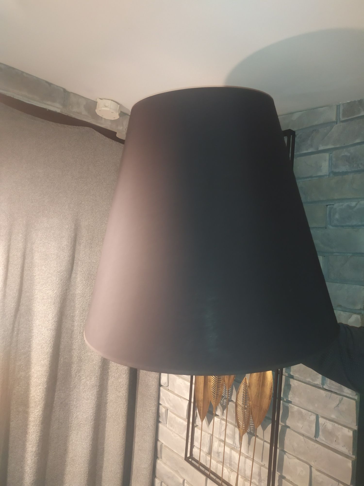 2 x wielki czarny klosz do lampy, abażur stożek średn.81cm Nowodvorski