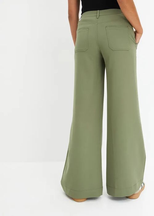 B.P.C spodnie elastyczne zielone szerokie wide leg ^46