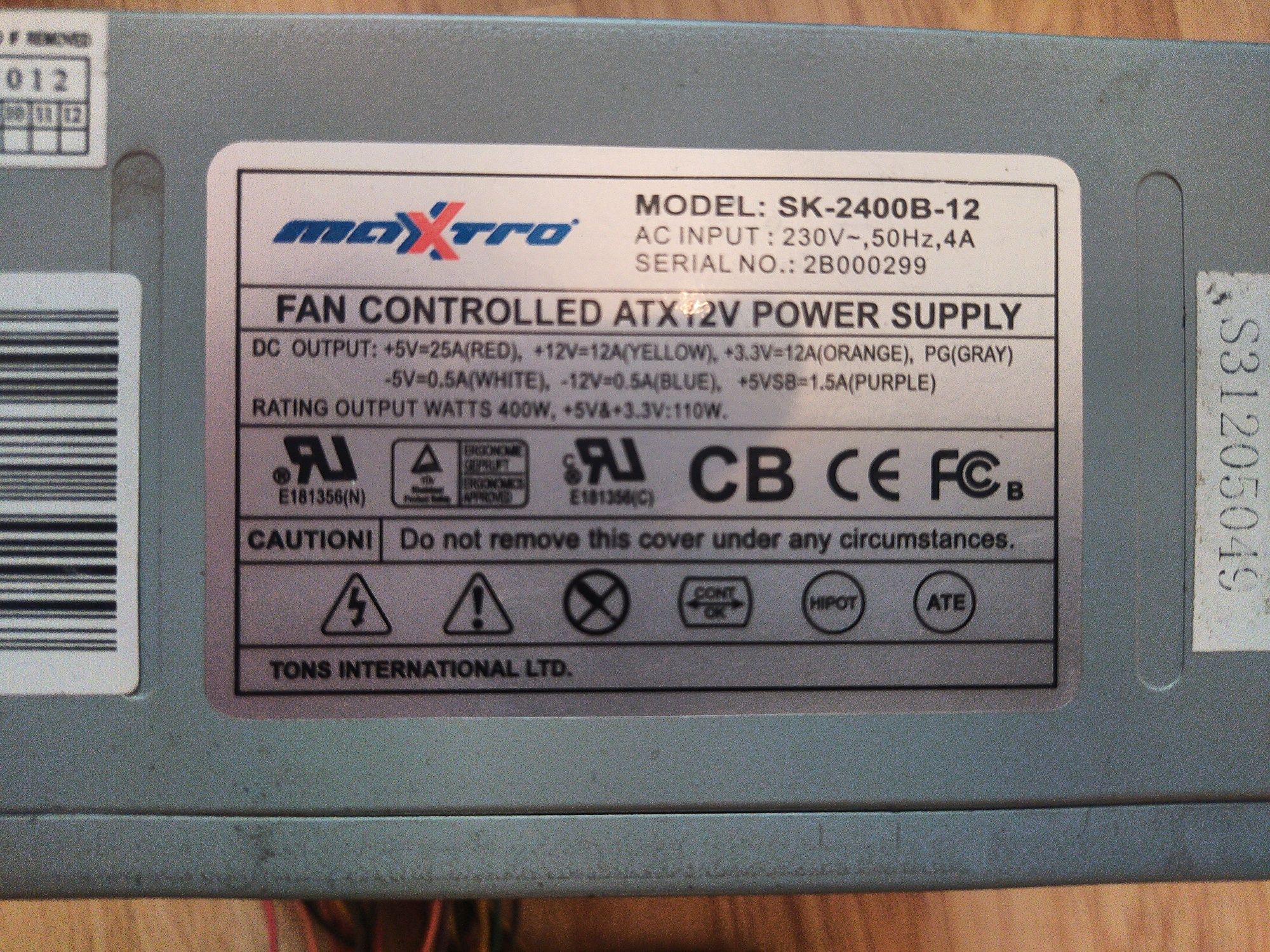 Блок живлення до пк 400W