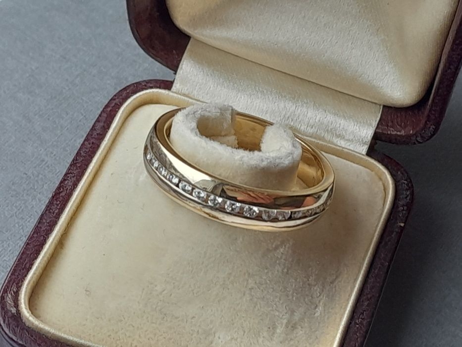 R.20 Obrączka 6.92g Diamenty 0.3ct Złoto 585 WYCENA