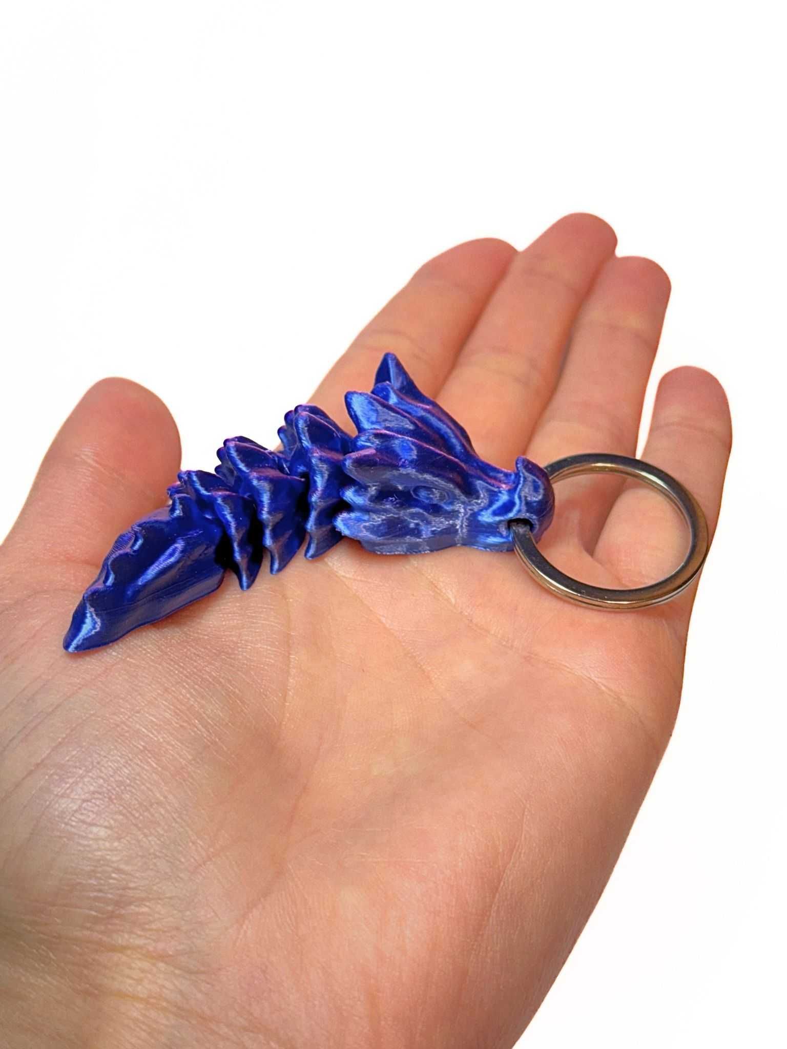 Breloczek 3D - Ruchomy Kolorowy Smok! Brelok na prezent i do kluczy!