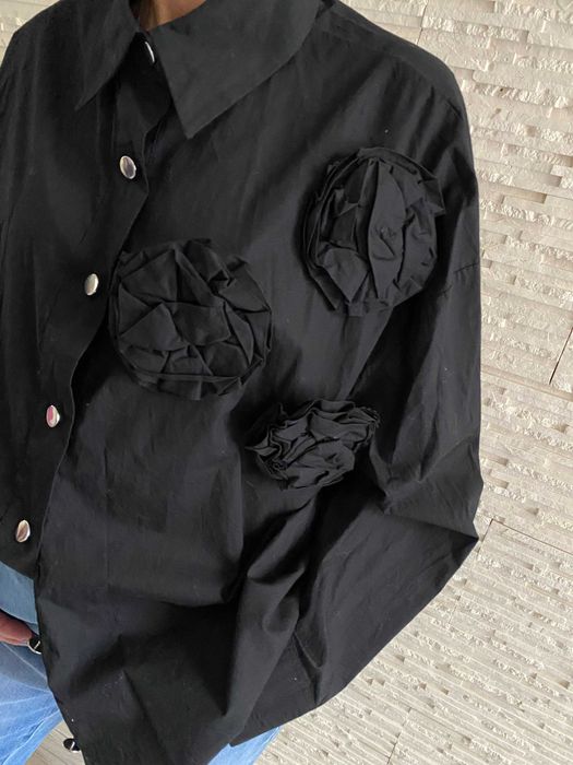 Valentino  nowa koszula z różą kwiaty ala 3D Cudo M-L