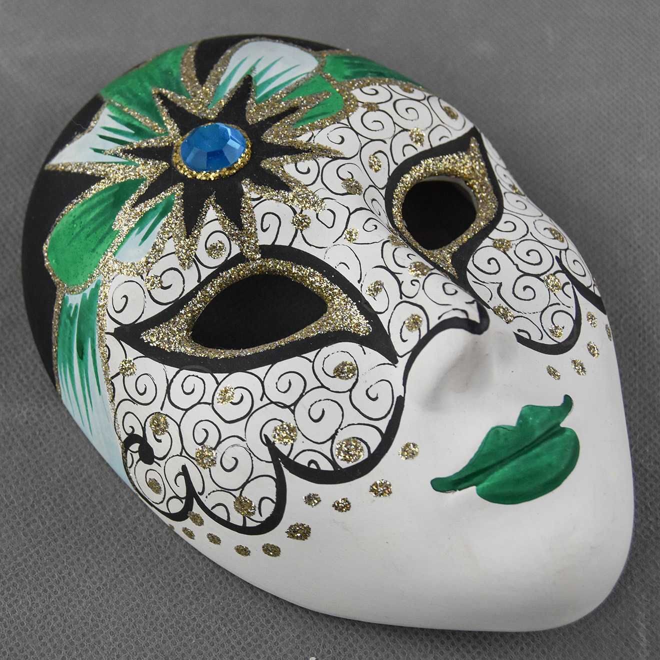 Máscara Veneziana em biscuit, com marca de autenticidade