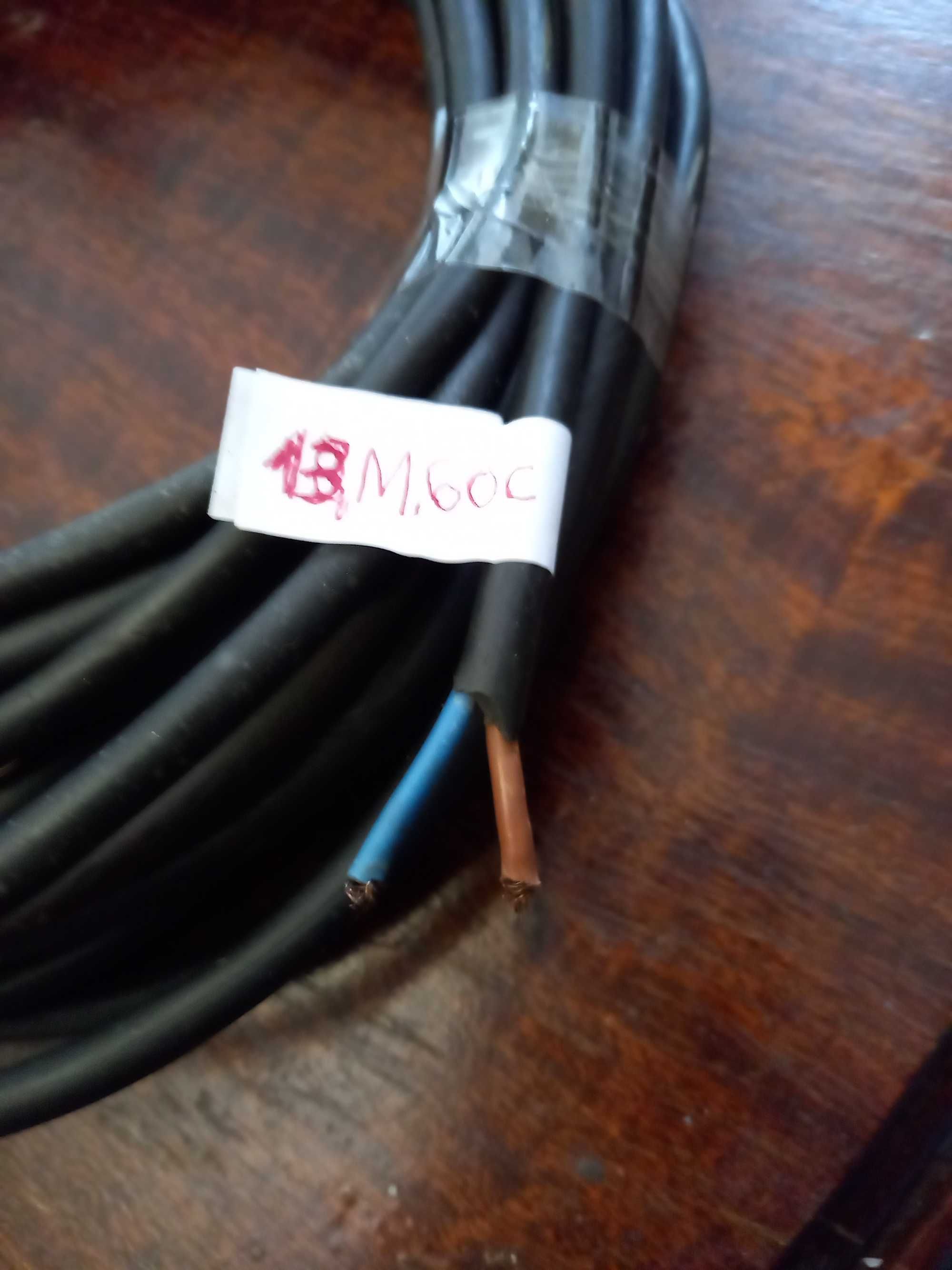 cabos 2 fios castanho e azul extenção guitarra colunas varias ligações