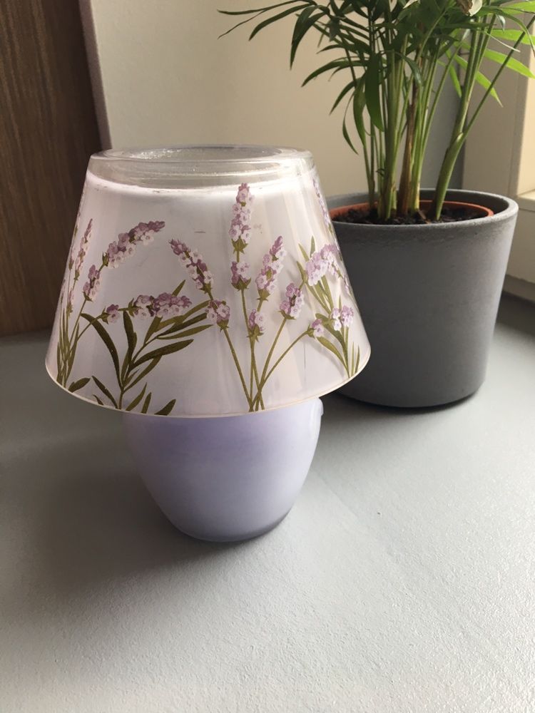 Handmade Lawendowa lampka/świecznik decoupage