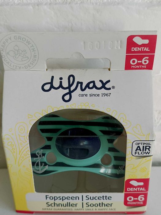 Difrax Smoczek anatomiczny ortodontyczy 0-6m KOTWICA
