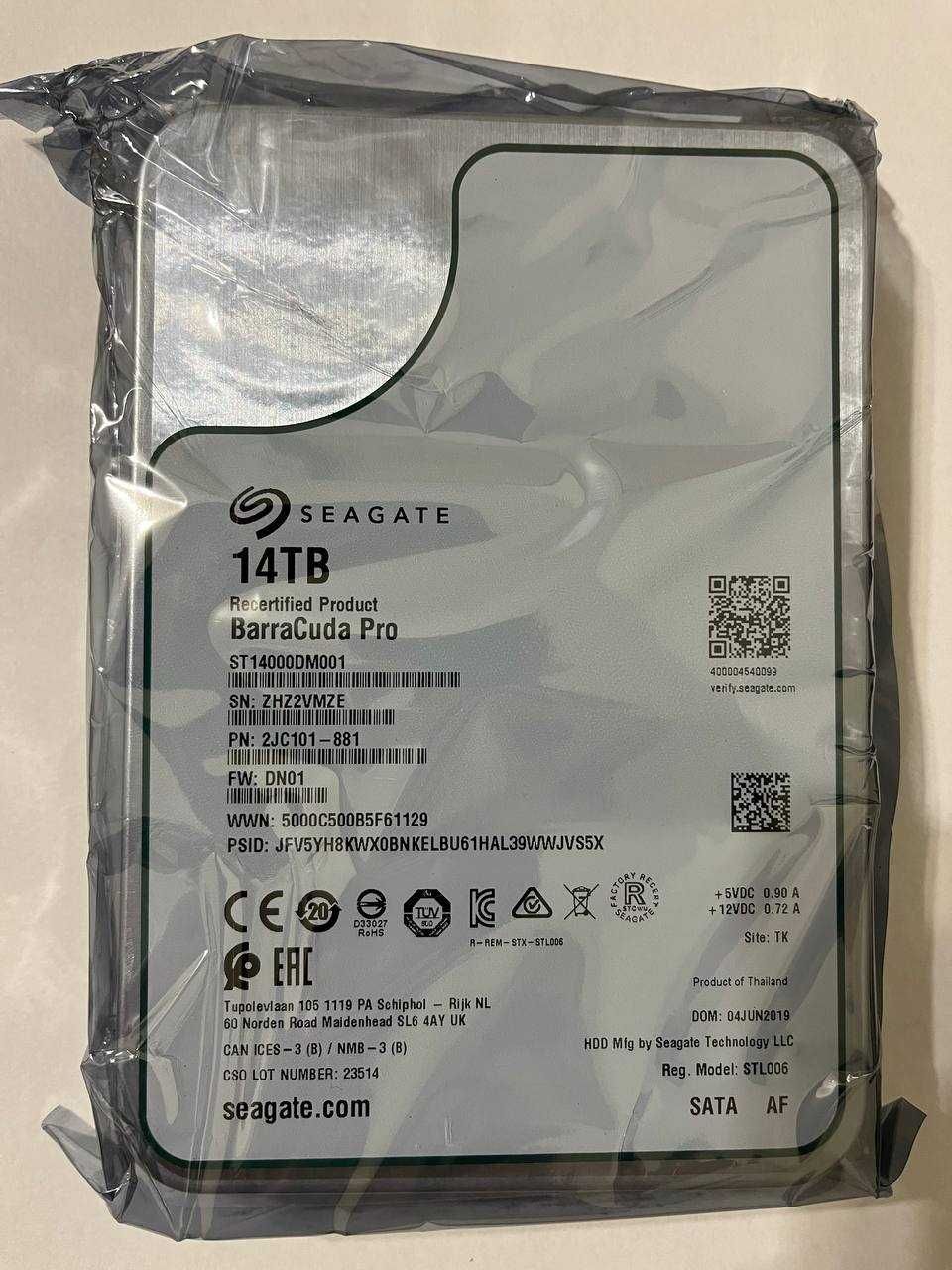 Жесткий Диск Seagate BarraCuda Pro 14TB SATA III (ST14000DM001)