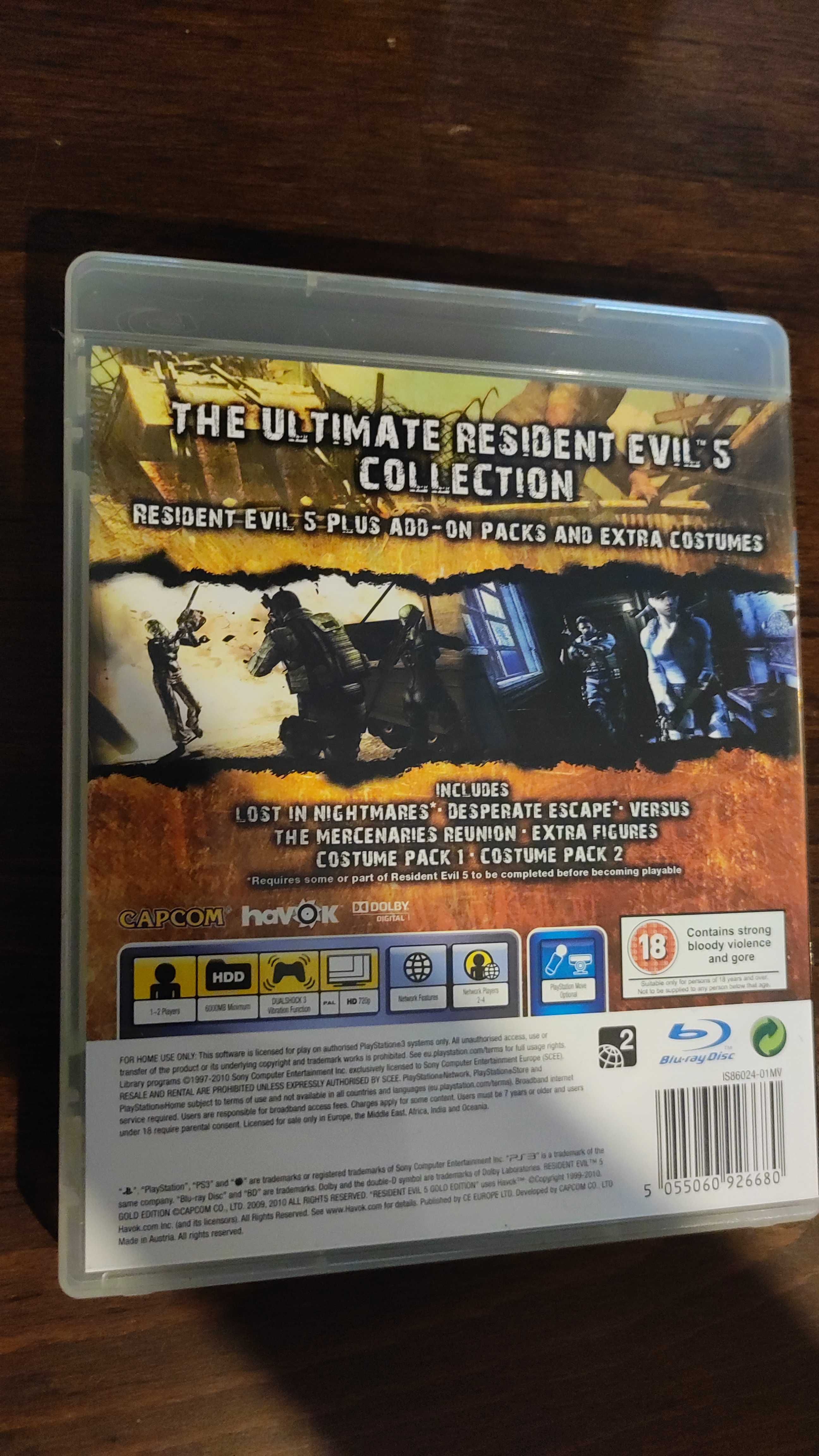 Gry Heavy Rain PL, Resident Evil 5 Gold Edition ANG PlayStation 3, PS3