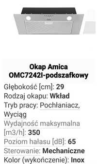 Nowy okap podszafkowy-Amica