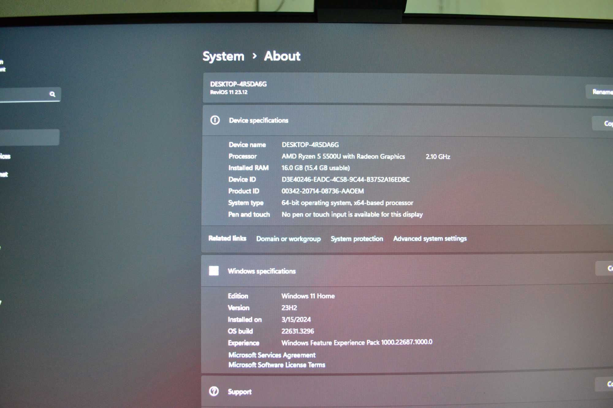 Моноблок All-in-One Desktop Computer - 23.8 AMD Ryzen5-5500U