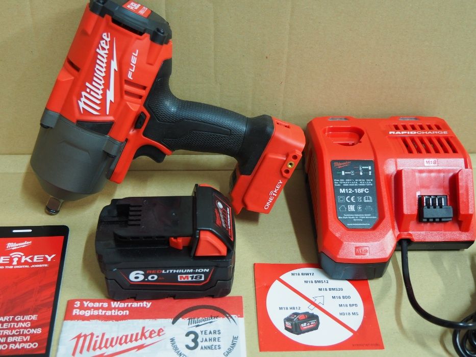 Komplet MILWAUKEE M18 ONEFHIWF 12 klucz udarowy bateria 18v 6ah lad