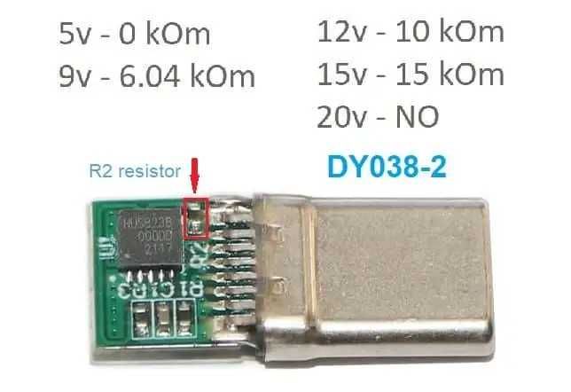 USB Type-C Power Delivery (PD) Trigger тригер 9v/12v/15v/20v
