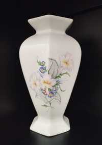 Jarra decorativa em porcelana branca, com decoração floral