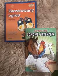 Książki dla dzieci x2 - Rysuje domowe zwierzęta i Zaczarowany Ogród
