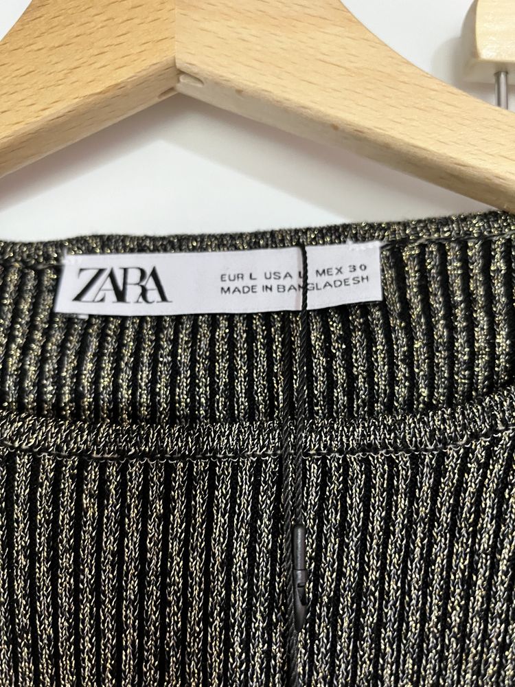 Nowy zjawiskowy komplet ze zlota nicią marki Zara, rozmiar L
