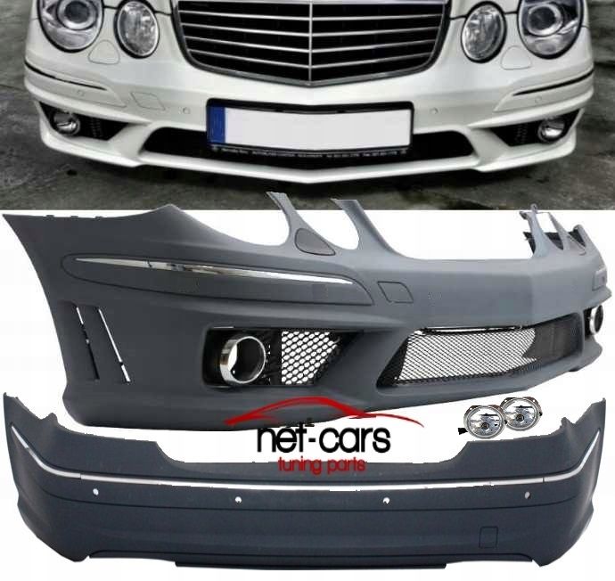 Zderzak przód, tył PDC, halogeny MERCEDES W211 Lift 06- AMG
