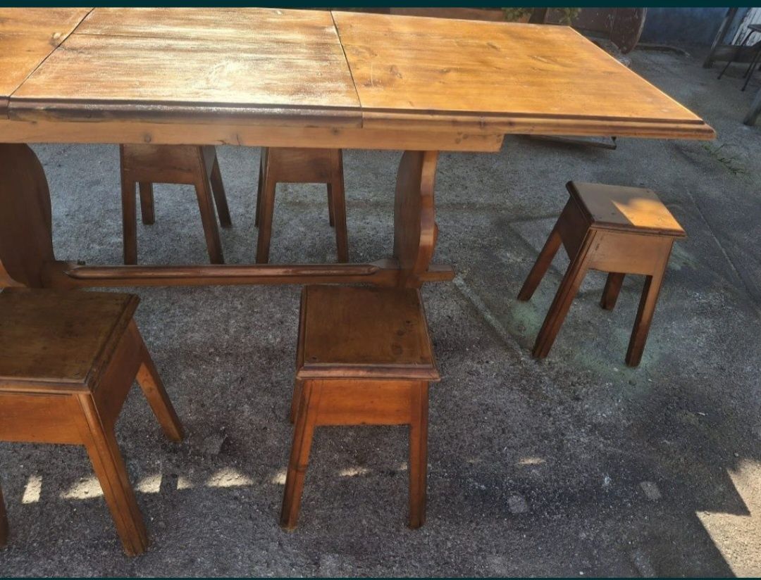 Mesa rustica com bancos