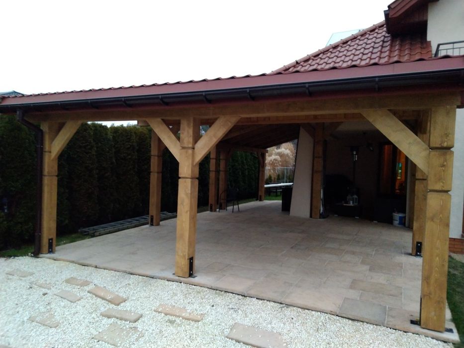 Zadaszenie tarasu altana pergola balustrada krzyżowa DBwood