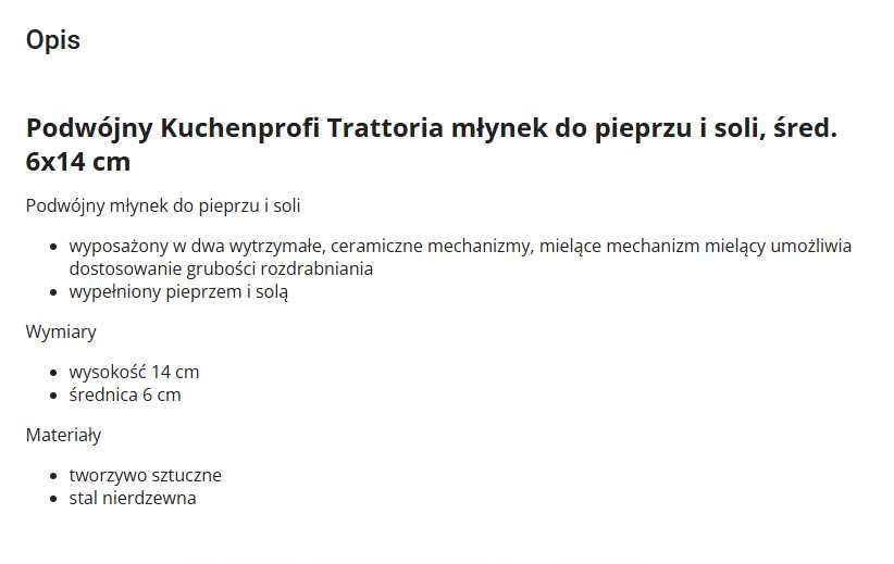Młynek do soli i pieprzu 2 w 1 Küchenprofi